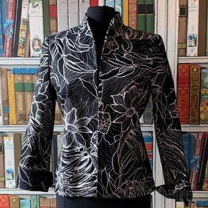 Austin Reed Black & White Women's Abstract Floral Blazer | Size 6